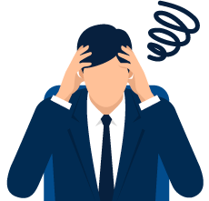 悩む人のイラスト